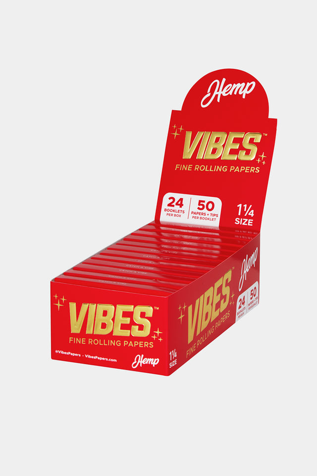 VIBES HEMP 114 P&T 24 Vibes Hemp 1 1/4 Papers and Tips 24ct